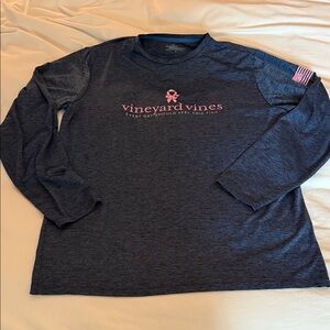 Vineyard Vines Heathered Navy Long Sleeve Tee